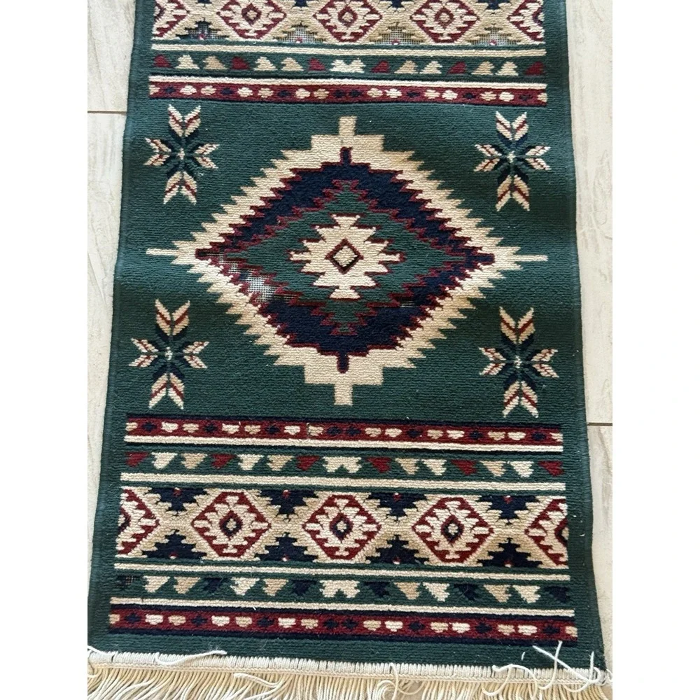 Southwestern Aztec Tribal Runner Rug Hunter GR Western Accent Floor Mat Fringe